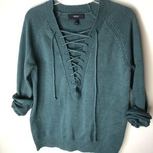 Forever 21 lace up sweater